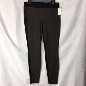 White House Black Market Ponte Twill Leggings Black and Dark Gray Size S NEW